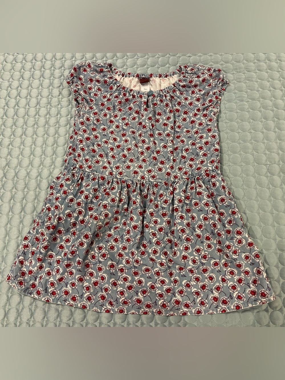 Tea Collection Corduroy Floral Dandelions Blumenmeer Dress Sz 4T Cotton Pockets